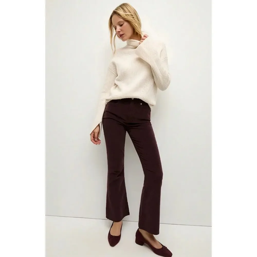 Veronica‎ Beard Carly Corduroy Kick-Flare Jeans 25